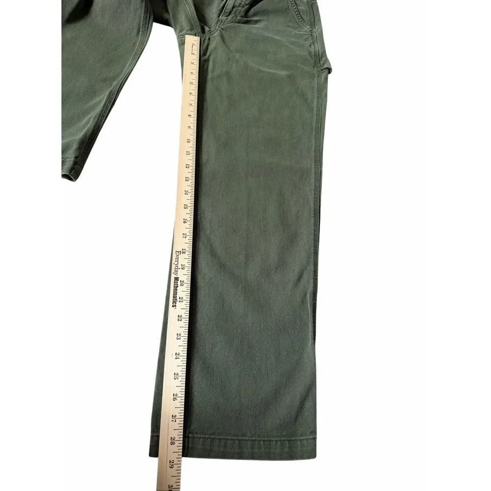 TNA Aritzia Greenwich Pants High waist relaxed twill carpenter Gd fatigue green